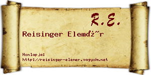 Reisinger Elemér névjegykártya